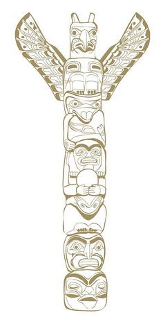 Eagle Totem Pole Drawing at GetDrawings | Free download