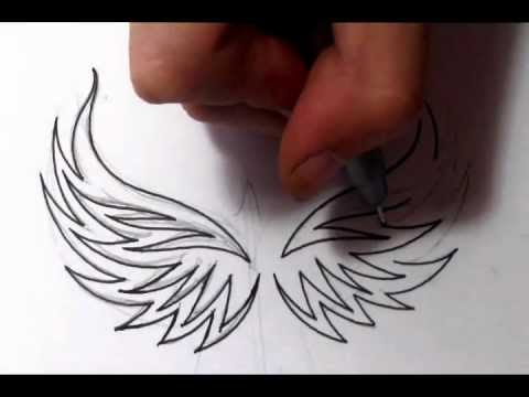 480x360 Drawing Tribal Eagle Wings Tattoo Design