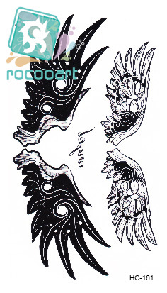 236x413 Rocooart Hc1161 Black Eagle Wings Temporary Tattoo Sticker Men