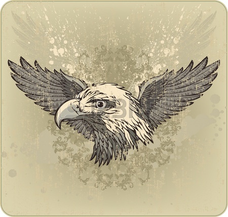 450x429 Skull With Wings And Double Headed Eagle, Hand Drawing