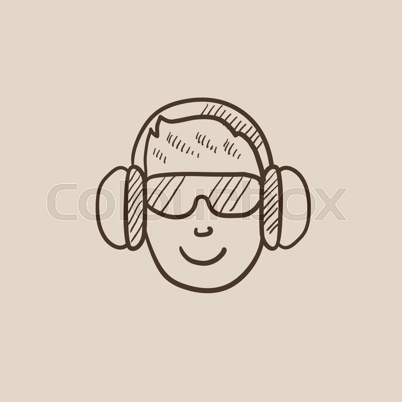800x800 Man In Headphones Sketch Icon For Web, Mobile And Infographics