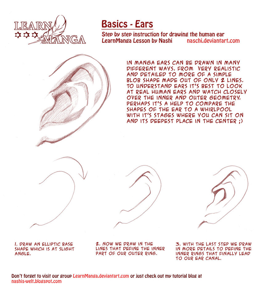 854x935 Learn Manga Drawing The Ears By Naschi
