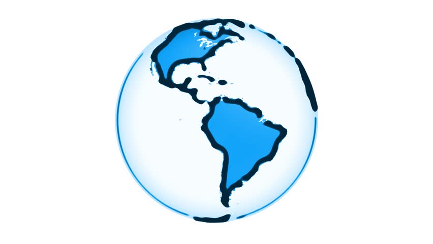 852x480 Simple Cartoon Design Of Planet Earth Spinning Animation,