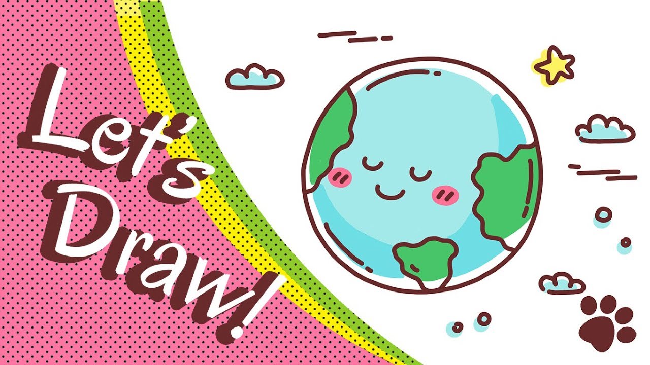 1280x720 How To Draw The Earth Step By Step Cute And Easy Easy Drawing