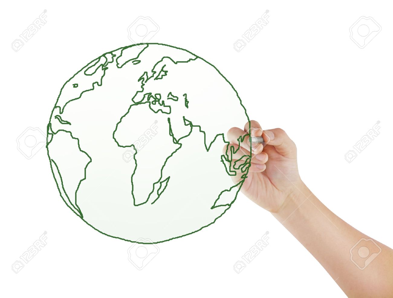 1300x987 Drawing The World Map In A Whiteboard Stock Photo, Picture