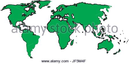 450x226 Drawing Green Map World Continent Image Stock Vector Art