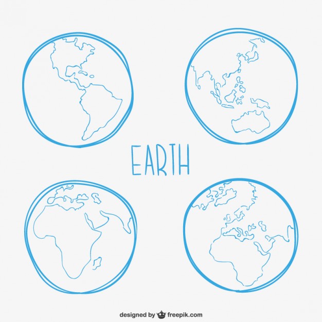 626x626 Earth Sketches Vector Free Download