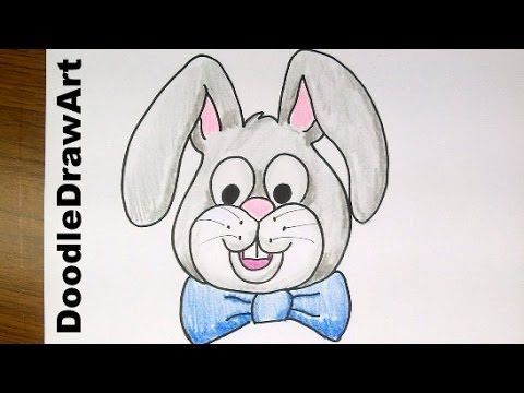 480x360 Drawing How To Draw Easter Bunny's Face = Step By Step Lesson