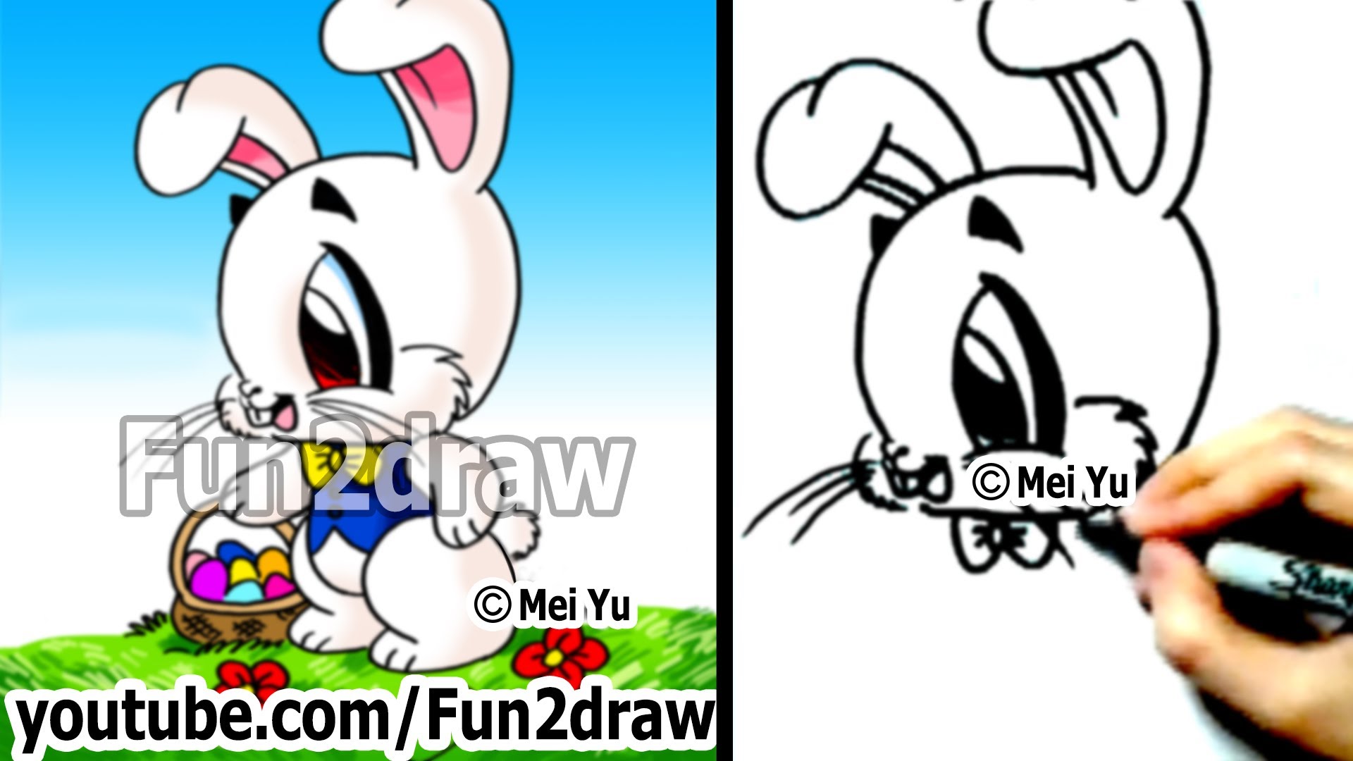 1920x1080 How To Draw A Bunny, Easter Bunny