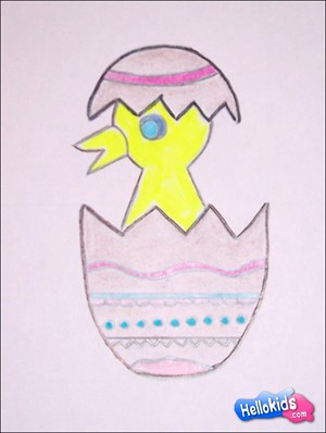 300x398 How To Draw How To Draw An Easter Chick And Egg Shell