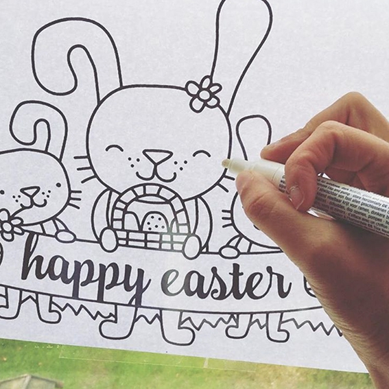 567x567 Easter Bunny Window Drawing