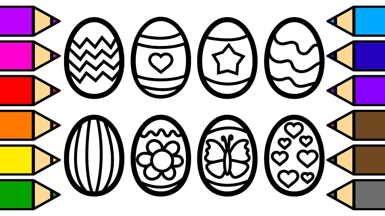 1280x720 Colouring Easter Eggs Colouring With Glitter, Drawing