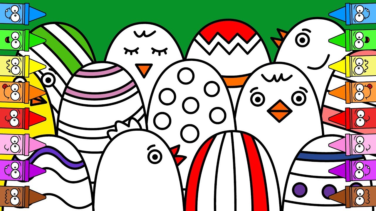 1280x720 Drawing Easter Eggs Chicken Drawing Easter Coloring Pages