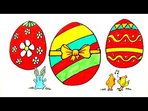 480x360 Drawing And Coloring Easter Eggs Bunny And Chicks