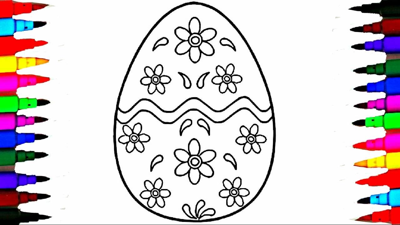 1280x720 How To Draw Giant Easter Surprise Egg L Learning Coloring Pages