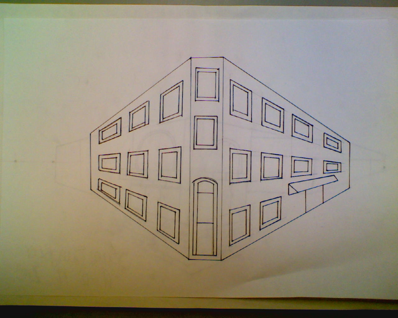 1280x1024 Sam Sangster Two Point Perspective City Building Drawing