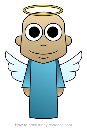 300x463 Angel Drawing (Sketching + Vector)