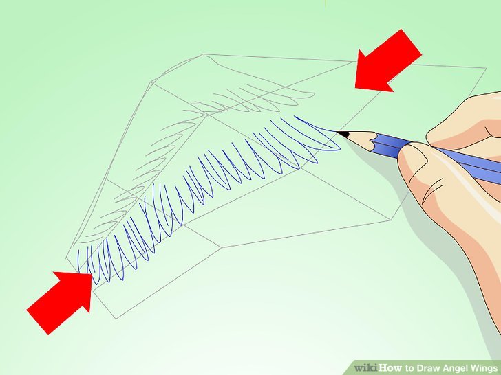 728x546 How To Draw Angel Wings 14 Steps (With Pictures)