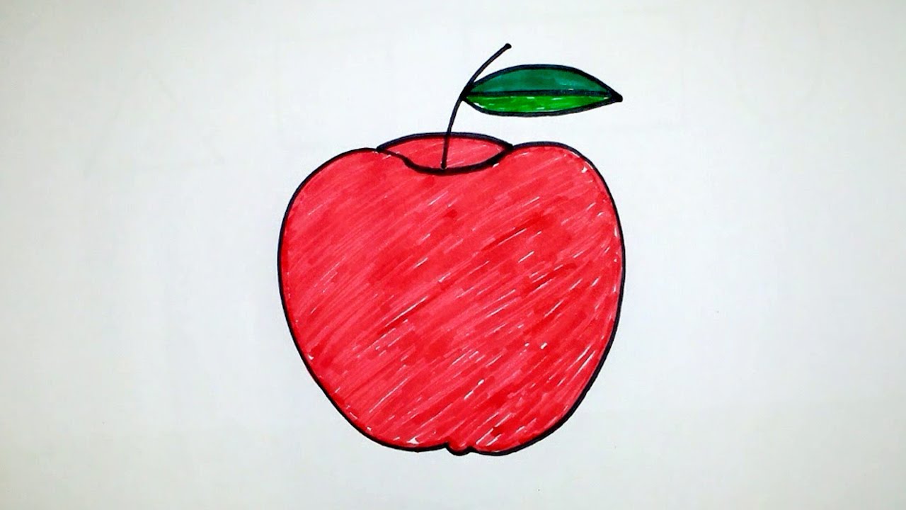 1280x720 How To Draw An Apple Step By Step For Kids
