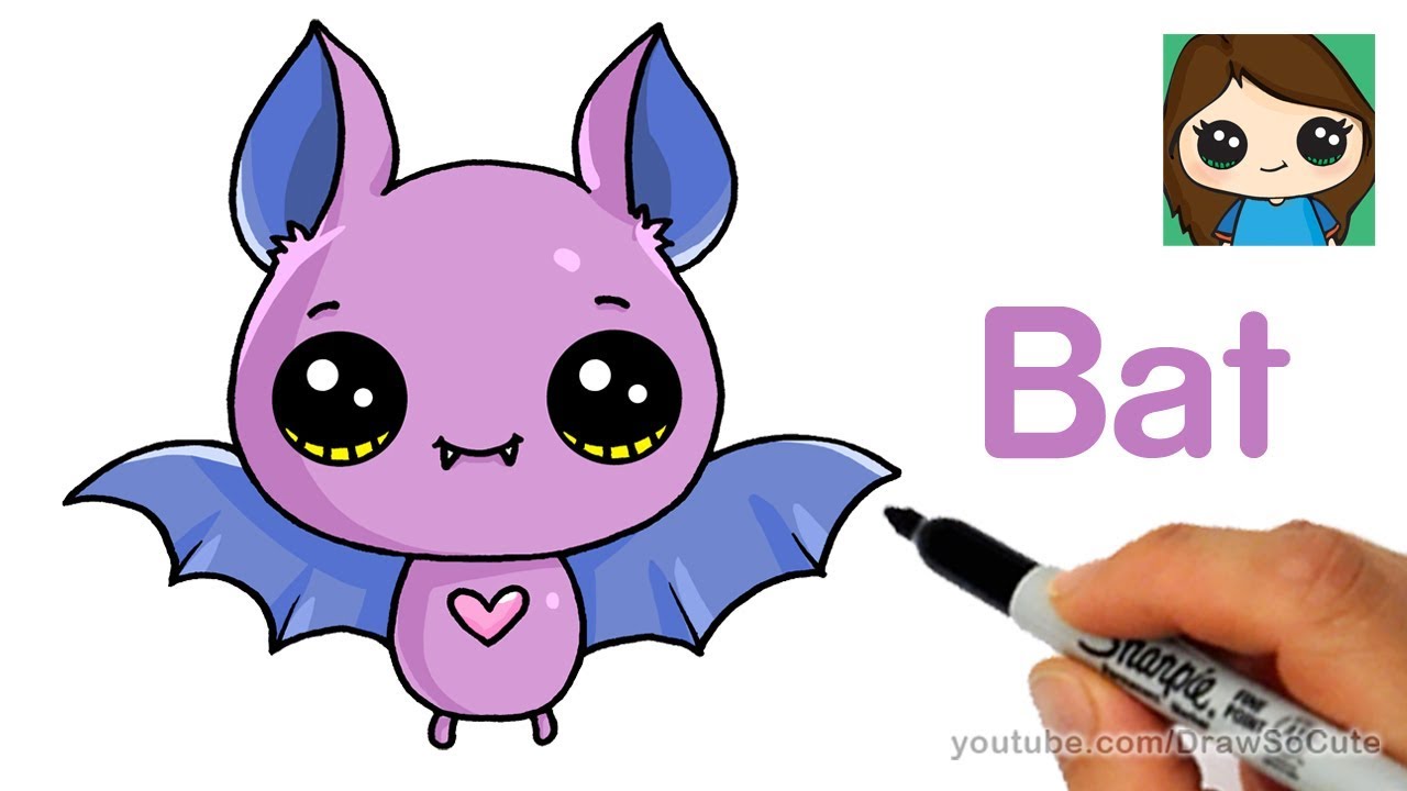 1280x720 How To Draw A Cute Bat Easy