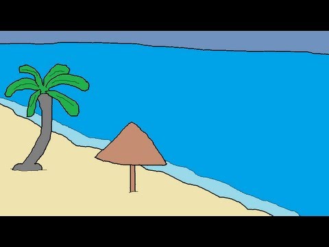 480x360 How To Draw A Beach (Easy And Quick)