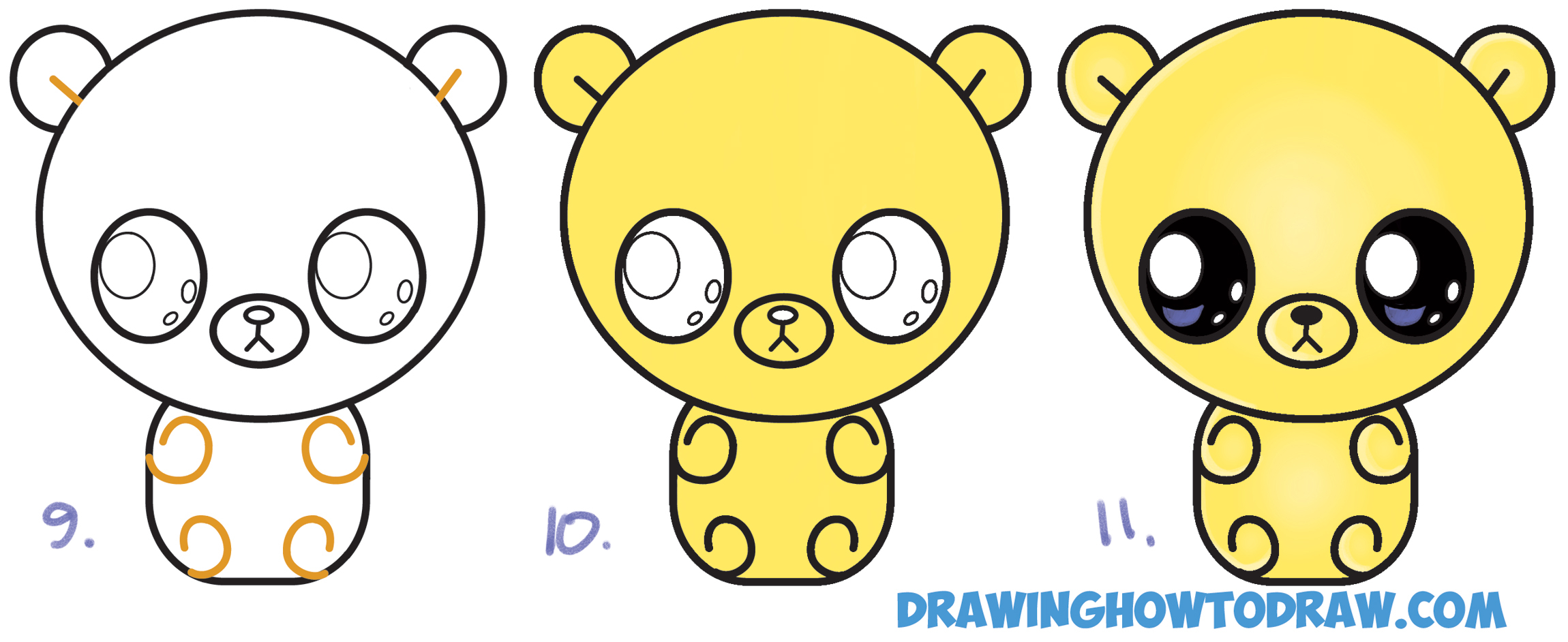 2300x942 Drawing Of A Gummy Bear How To Draw A Cute Chibi Kawaii