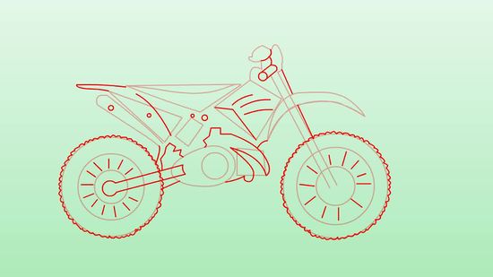 550x309 How To Draw Dirt Bikes 10 Steps (With Pictures)