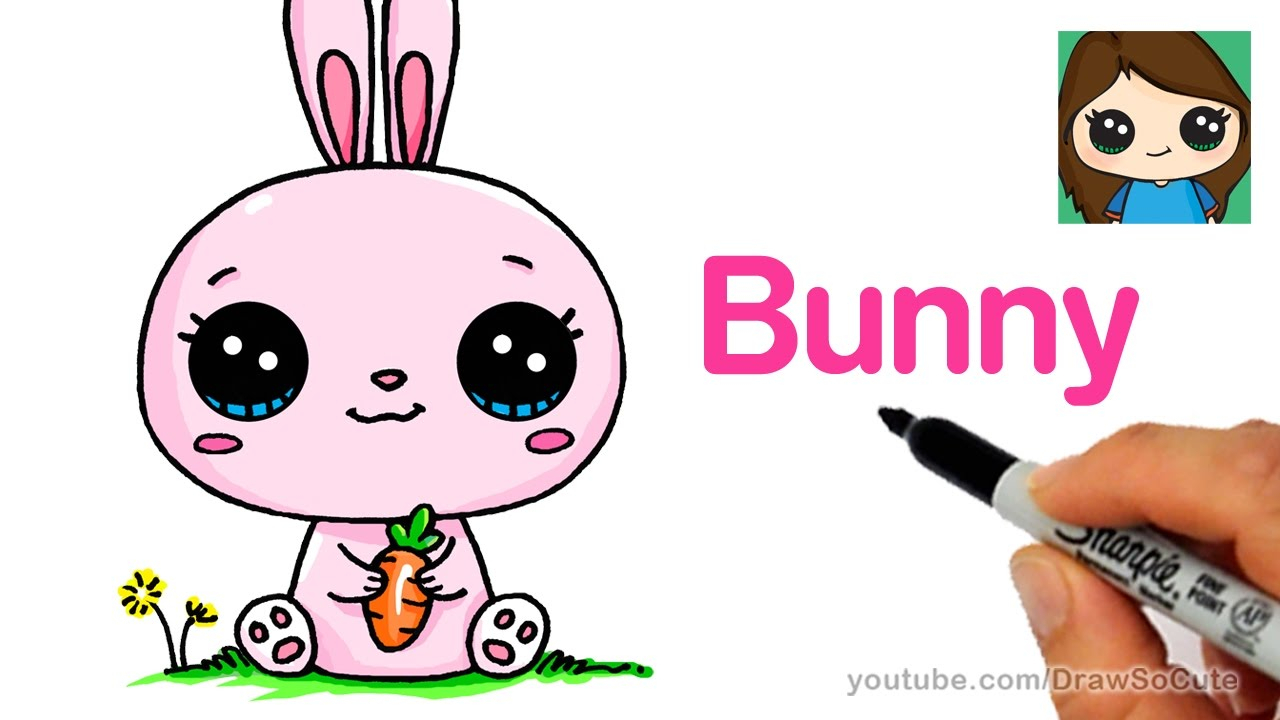 1280x720 Draw A Cartoon Bunny How To Draw A Cartoon Bunny Rabbit Easy