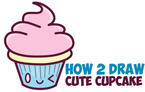 500x316 How To Draw A Cute Cupcake How To Draw Cute Kawaii Cupcake