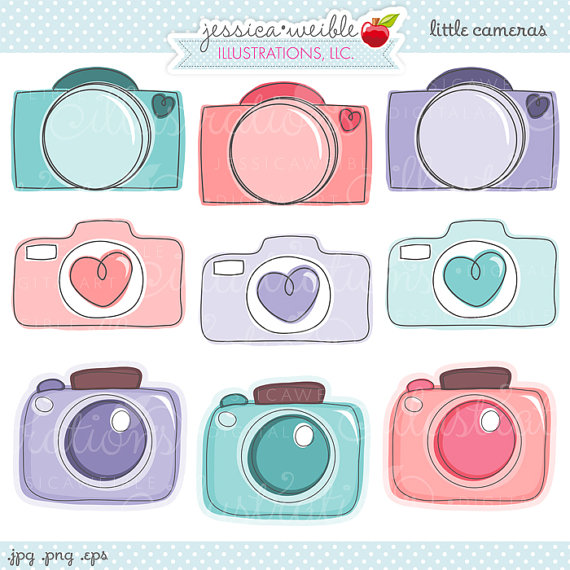570x570 Little Cameras Cute Hand Drawn Digital Clipart Commercial