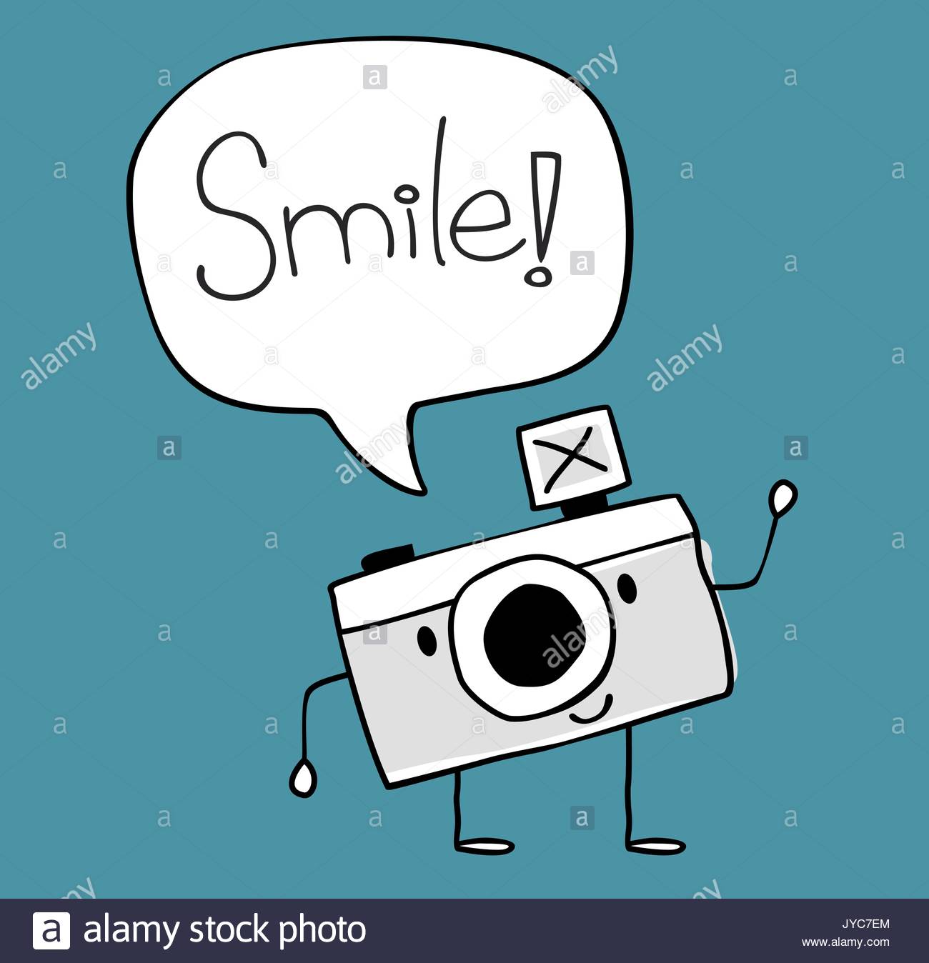 1300x1348 Happy Funny Camera With Smile Text Balloon, Legs And Arms Hand