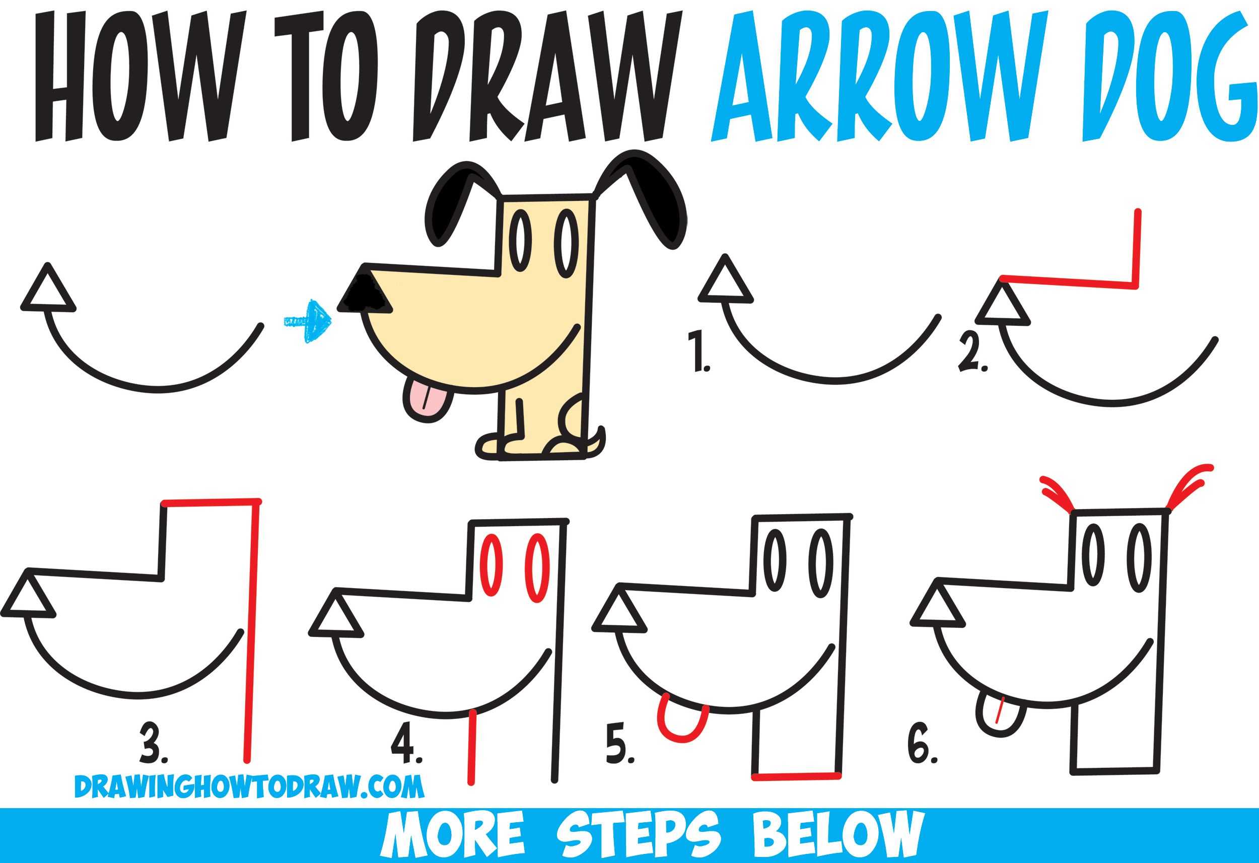 2500x1714 How To Draw A Cartoon Dog From An Arrow Shape