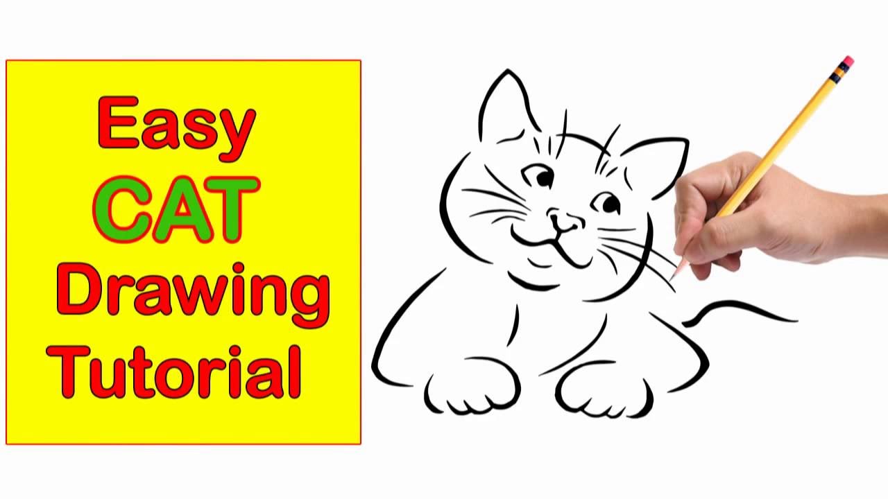 Easy Cat Drawing For Kids at GetDrawings | Free download