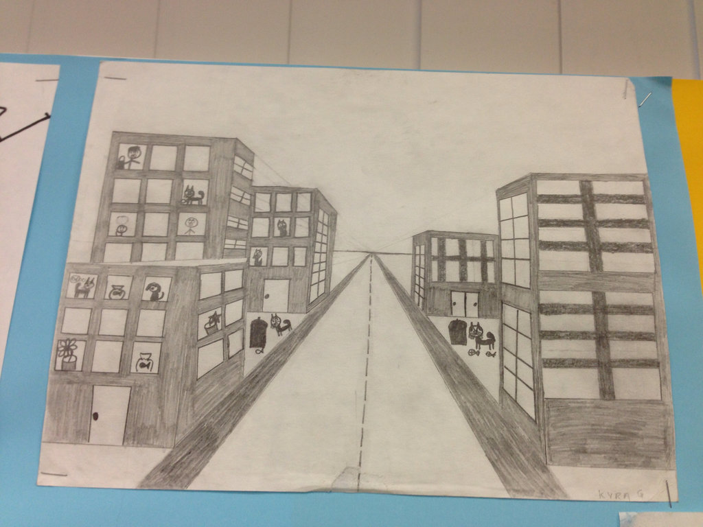 1024x768 Cute City Drawing By Kyralynmoss