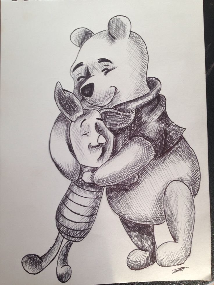 736x981 Cross Hatching Winnie The Pooh And Piglet Hatching And Cross