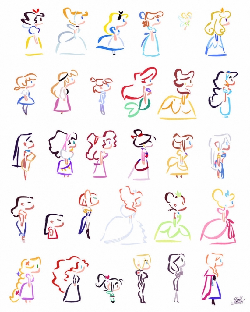821x1024 Easy Disney Drawings Disney Heroines Simple Lines Princekido