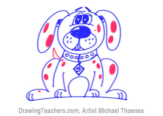 550x392 How To Draw A Cartoon Dog Sitting Down
