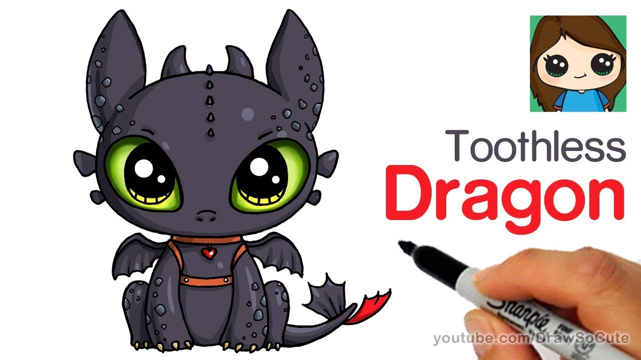 1280x720 How To Draw A Cute Dragon Easy Toothless