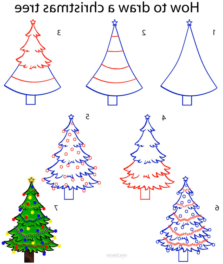 Top 99+ Pictures How To Draw Christmas Tree Step By Step Superb