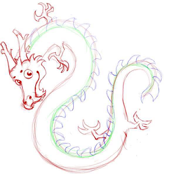 600x600 Chinese Dragon Drawing