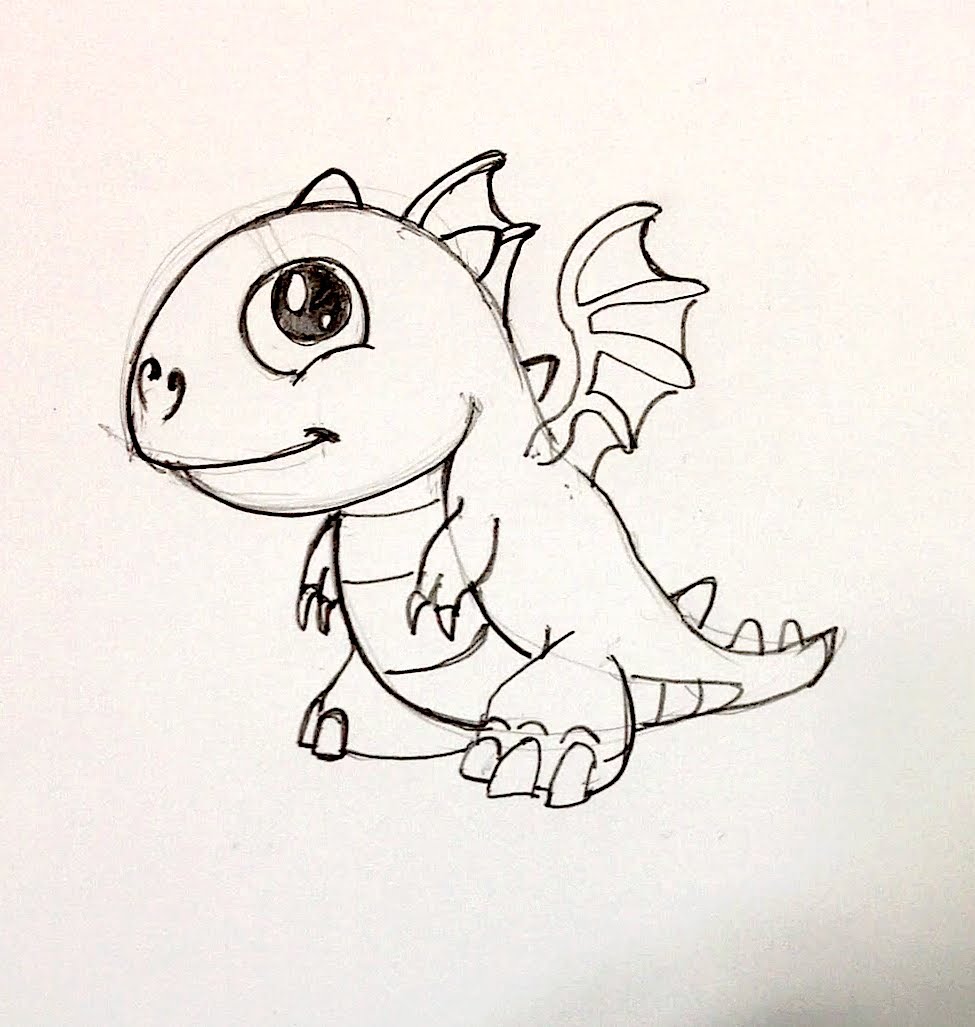 Easy Drawing Dragon at GetDrawings | Free download