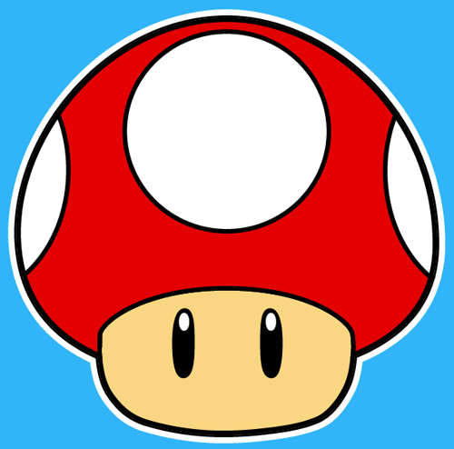 500x494 How To Draw The Mushroom From Nintendo's Super Mario Bros