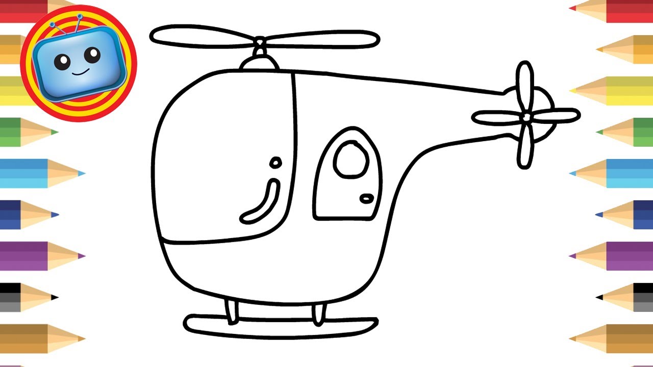 1280x720 How To Draw A Helicopter Colouring Book Simple Drawing Game
