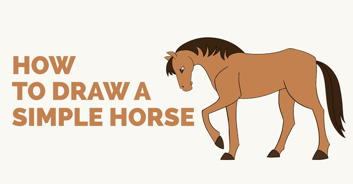 1200x628 How To Draw A Simple Horse Easy Drawing Guides