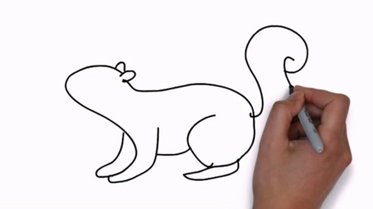 1280x720 Simple Drawing Of A Squirrel How To Draw A Squirrel