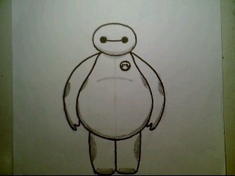480x360 How To Draw Baymax From Big Hero 6 Disney Animated Movie Easy Cute