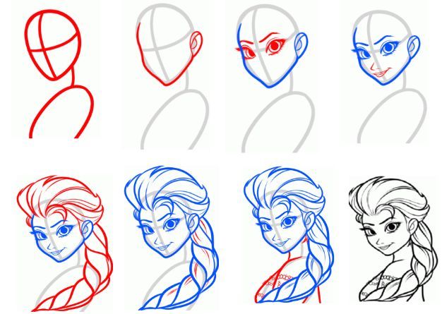 626x445 How To Draw Elsa