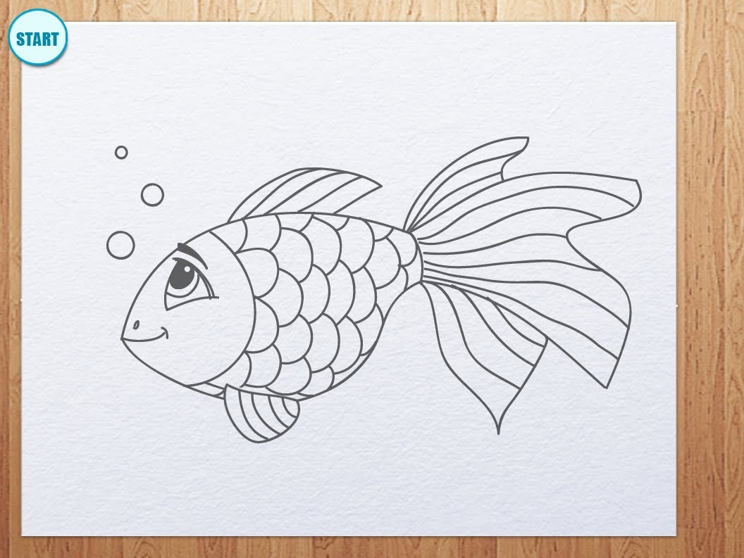 1056x793 How To Draw A Fish A Koi Fish Chibi Style