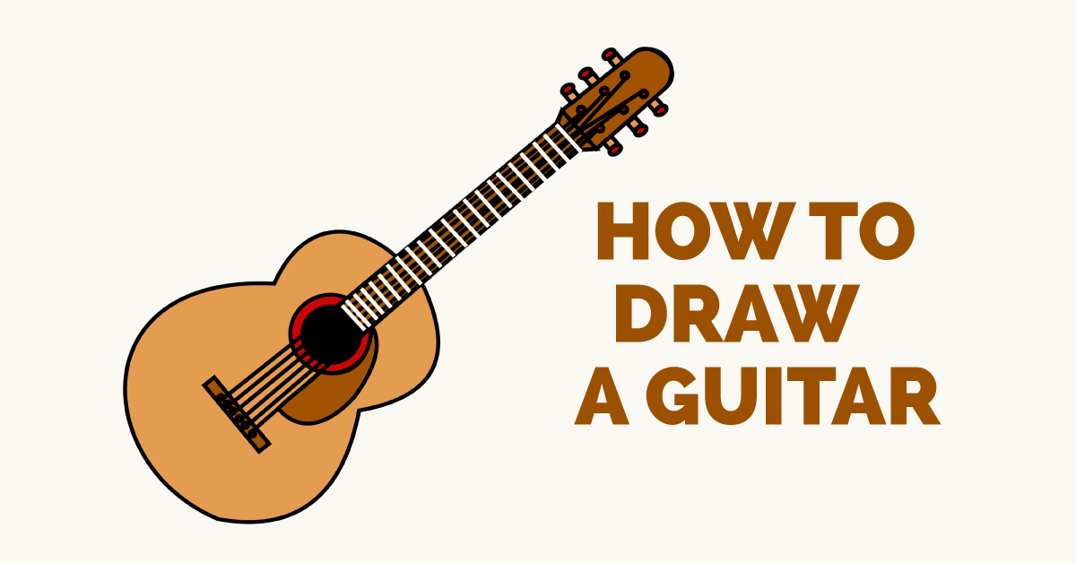 1200x628 How To Draw A Guitar In A Few Easy Steps Drawing Guide, Easy