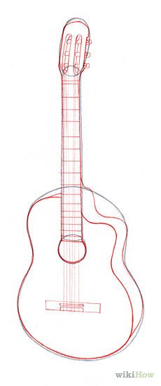 230x550 How To Draw A Guitar With Easy Step By Step Drawing Tutorial